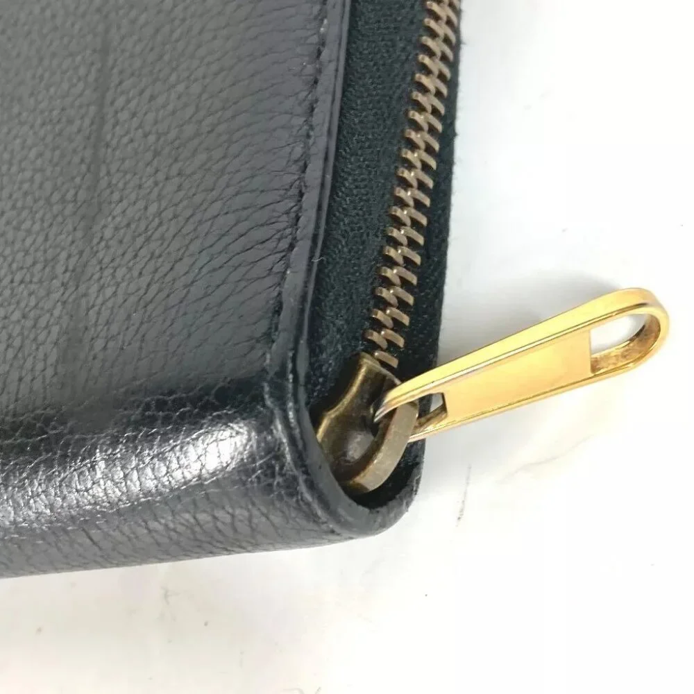 GUCCI logo Long wallet Zip Around Long Wallet Leather Black - Picture 3 of 12